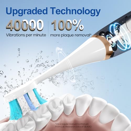 Rechargeable Electric Toothbrush with 8 Brush Heads, 5 Modes, Pressure Sensor N55867