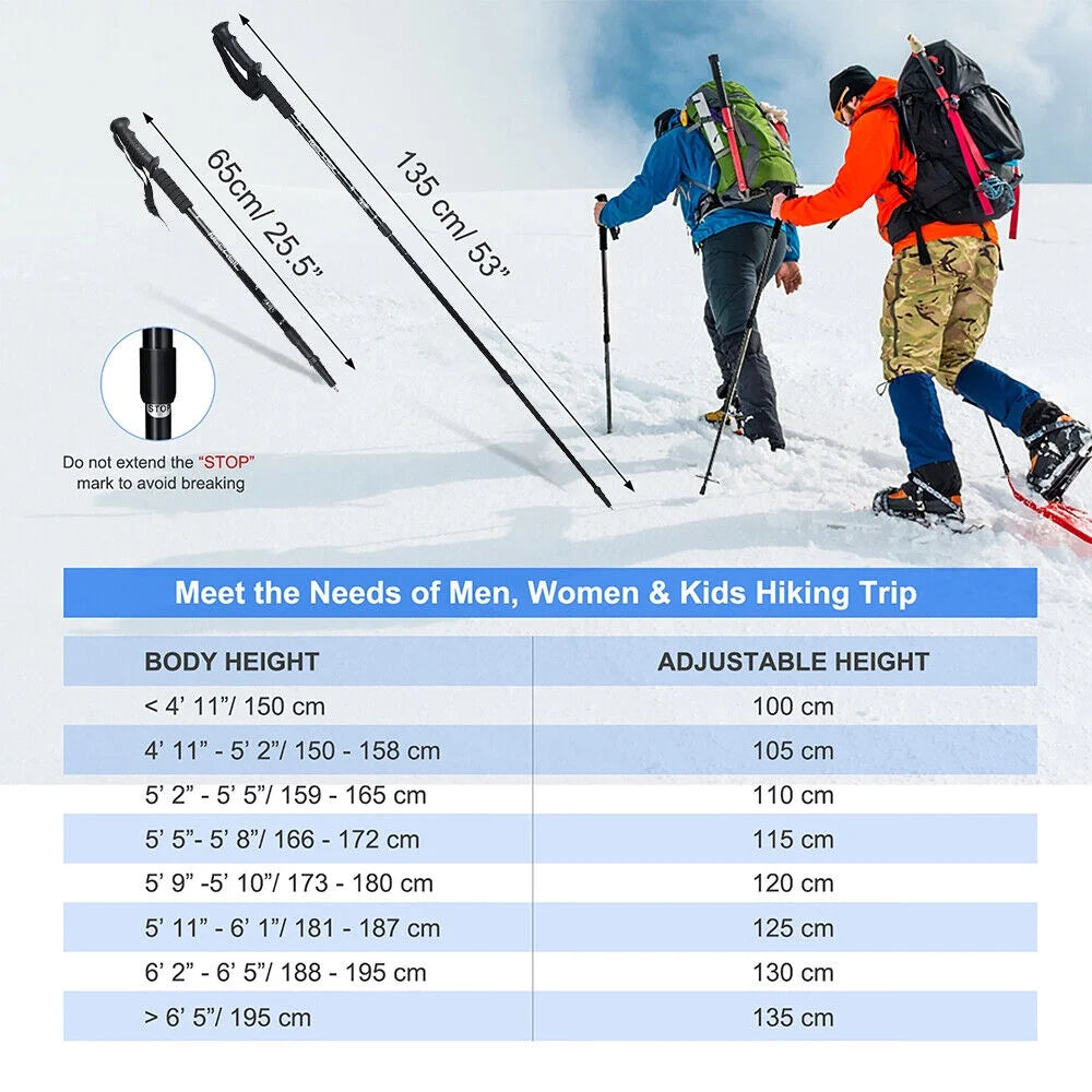 Blue Aluminum Quick Lock Trekking Poles G463