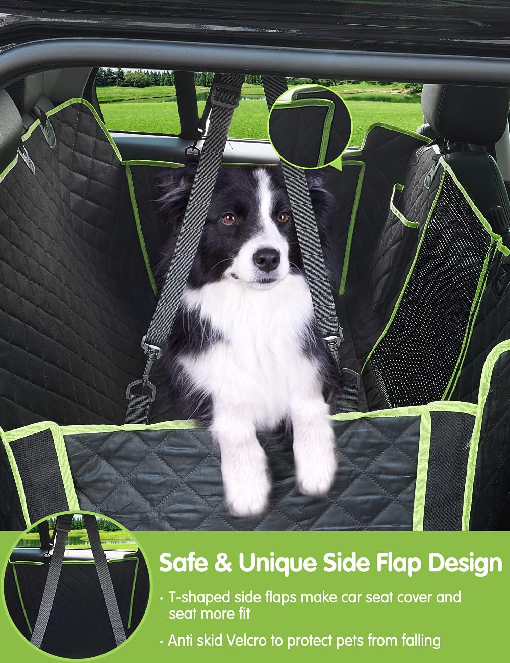 4-in-1 Waterproof Scratchproof Dog Car Seat Cover with Mesh Window R679388