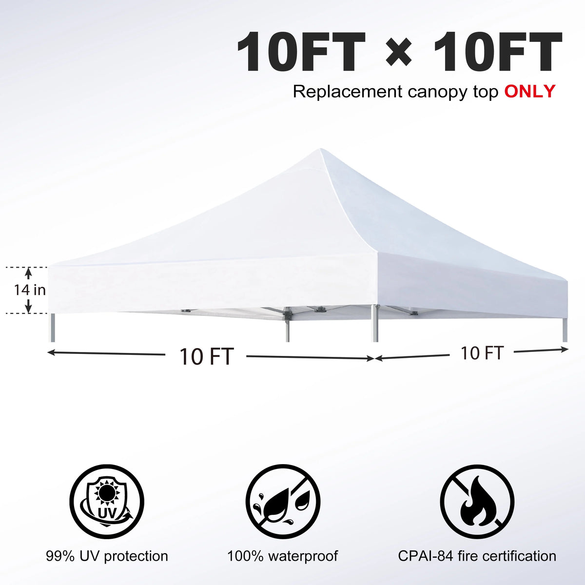 Replacement Canopy Tent Top Cover for 10x10 Pop Up Canopy L90468