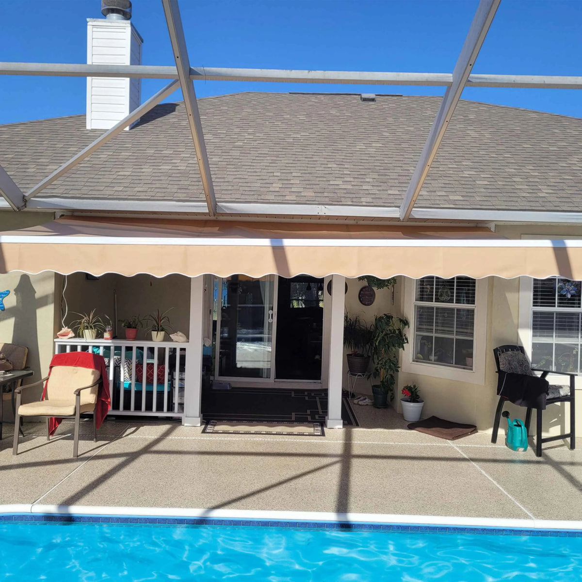 13' x 10' Retractable Patio Awning Canopy K6391