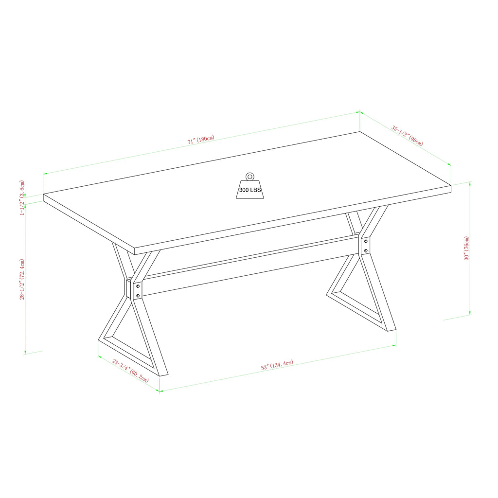 Modern Farmhouse X Leg Dining Table U7268