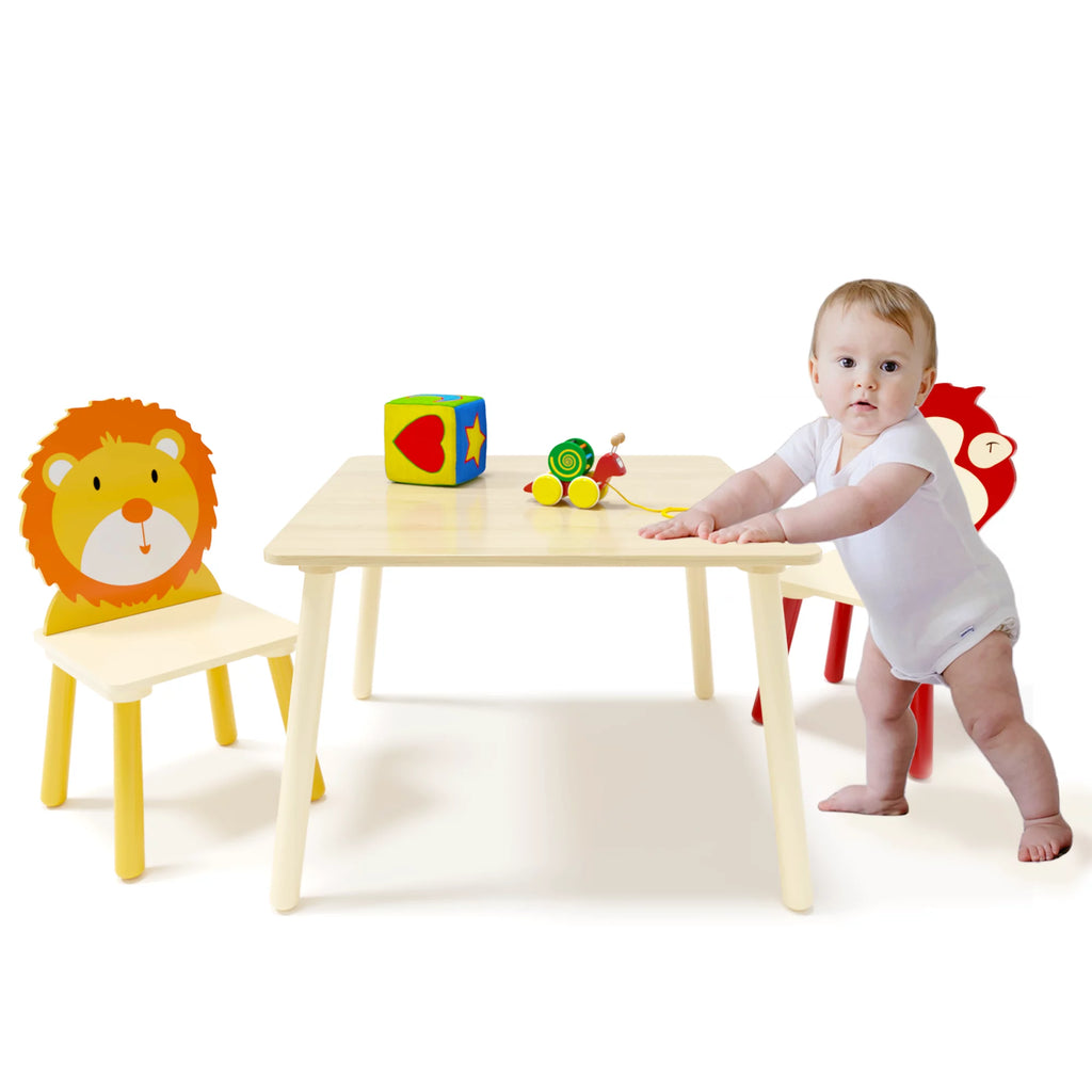Cartoon Table & Chair Set with 2 Backrest Chairs G3118