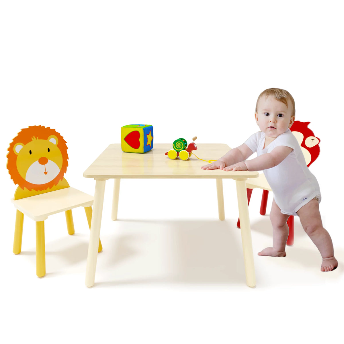 Cartoon Table & Chair Set with 2 Backrest Chairs G3118
