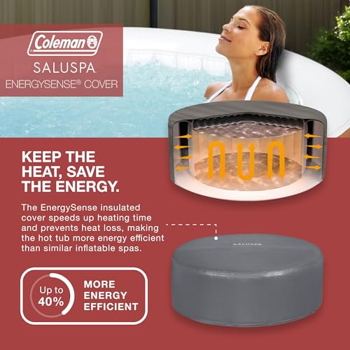 Black Round Inflatable Hot Tub with Insulated Cover B33483