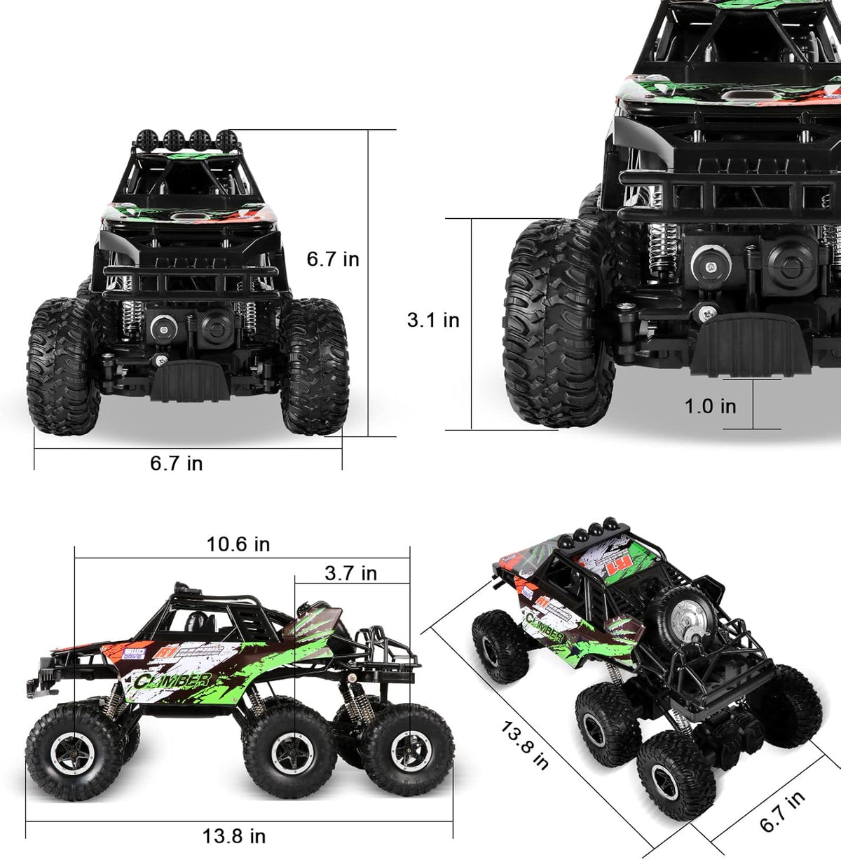 2.4Ghz 6x6 Off-Road Remote Control Monster Truck H711069