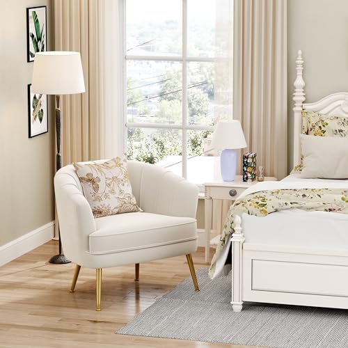 Green Velvet Accent Chair with Golden Metal Legs C6862