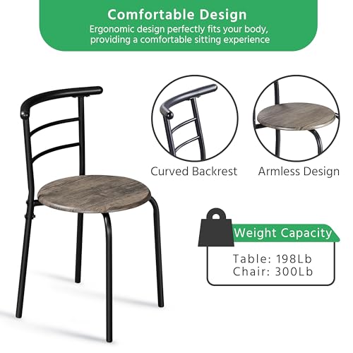 White 3-Piece Dining Table Set with Metal Frame A3124