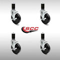 Stainless Steel 5 x 1.25 inch Swivel Casters with Brake Set of 4 P262958