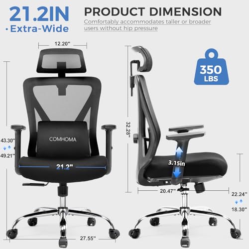 Black Ergonomic Mesh Gaming Chair with Headrest D701