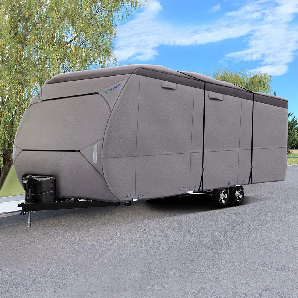Waterproof 500D Travel Trailer Cover with 4 Tire Covers E405929