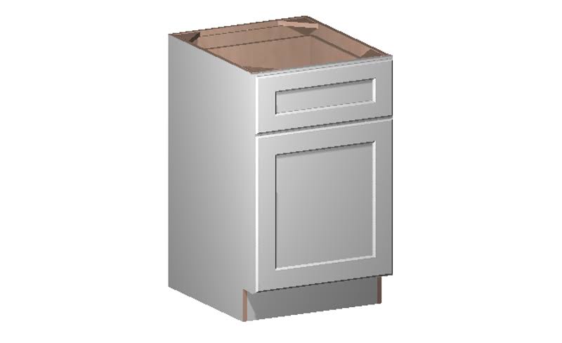 White 1 Door 1 Drawer Base Cabinet M2891