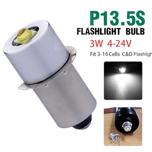 LED Flashlight Bulb DC4-24V, 3W Maglight Replacement Bulbs (1 Pack) D3986