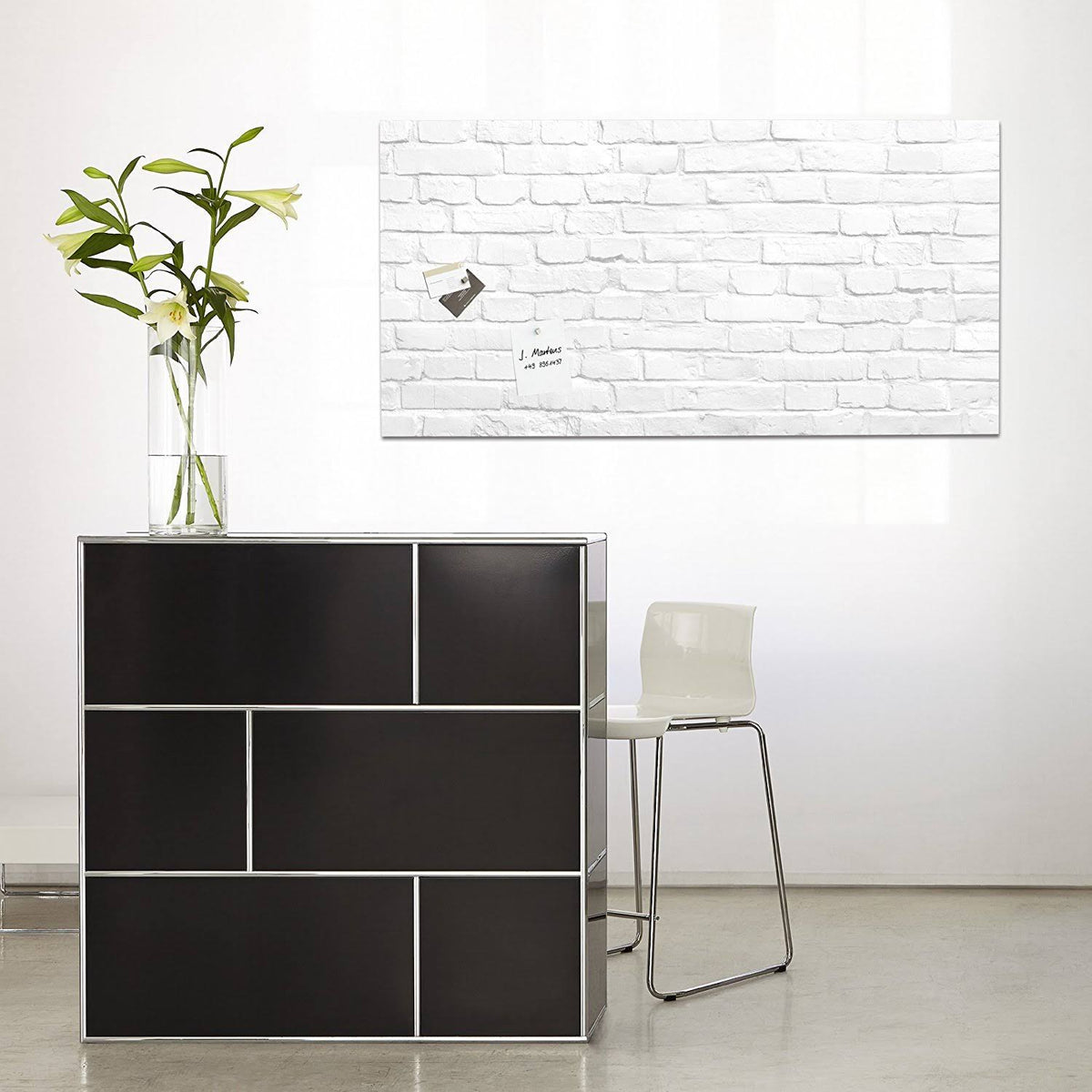 White Magnetic Glass Board D865599