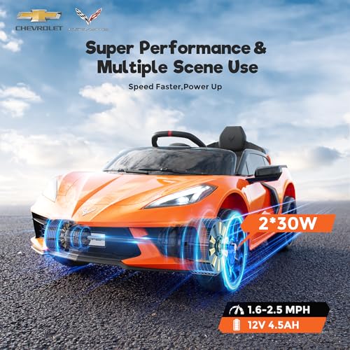 Chevrolet Corvette C8 12V Kids Electric Car Ride on Car with Remote Control P220