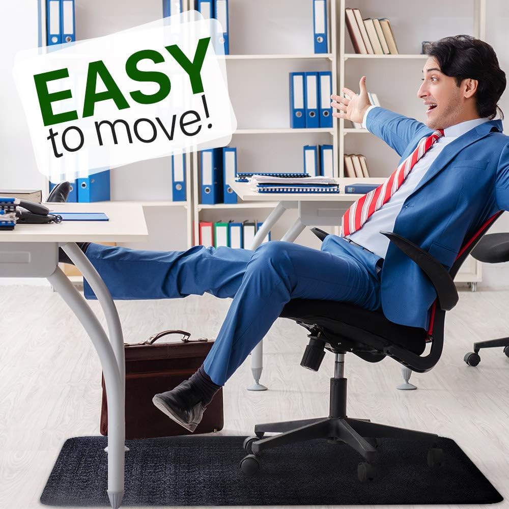 Black Non-Curve 47x35 inches Chair Mat O246650