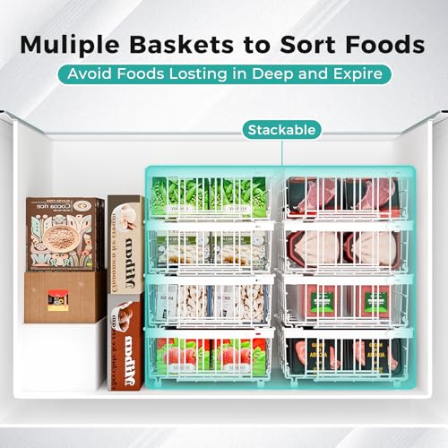 Expandable Stackable Freezer Baskets, 4 PCS, White Q2171