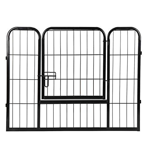 16 Panels 32 in Black Metal Pet Playpen E663318