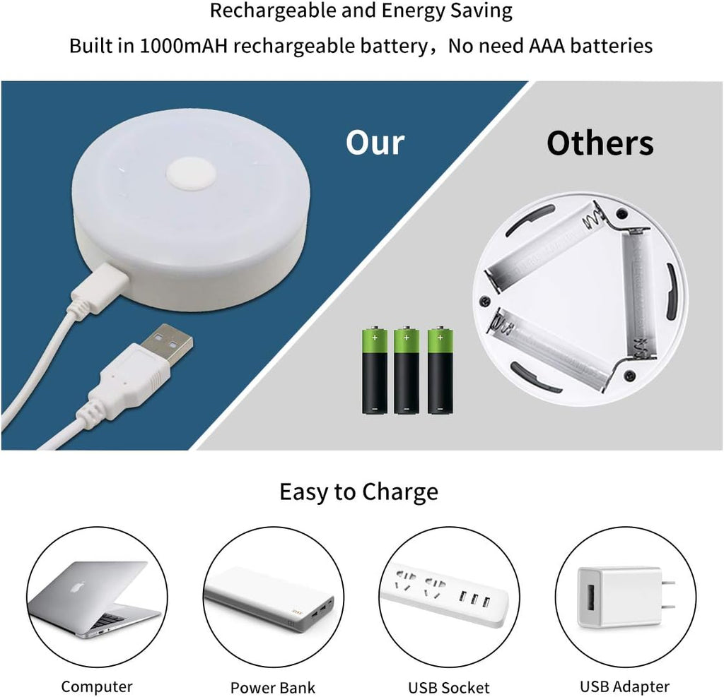 RGB Wireless Rechargeable Puck Lights 3 Pack Z402958