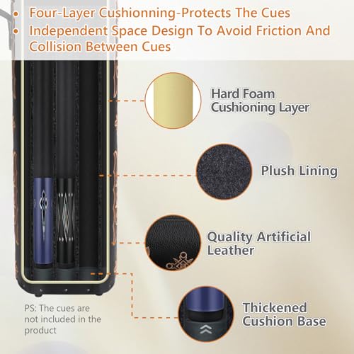 3x5 Hard Pool Cue Case Leatherette I1722