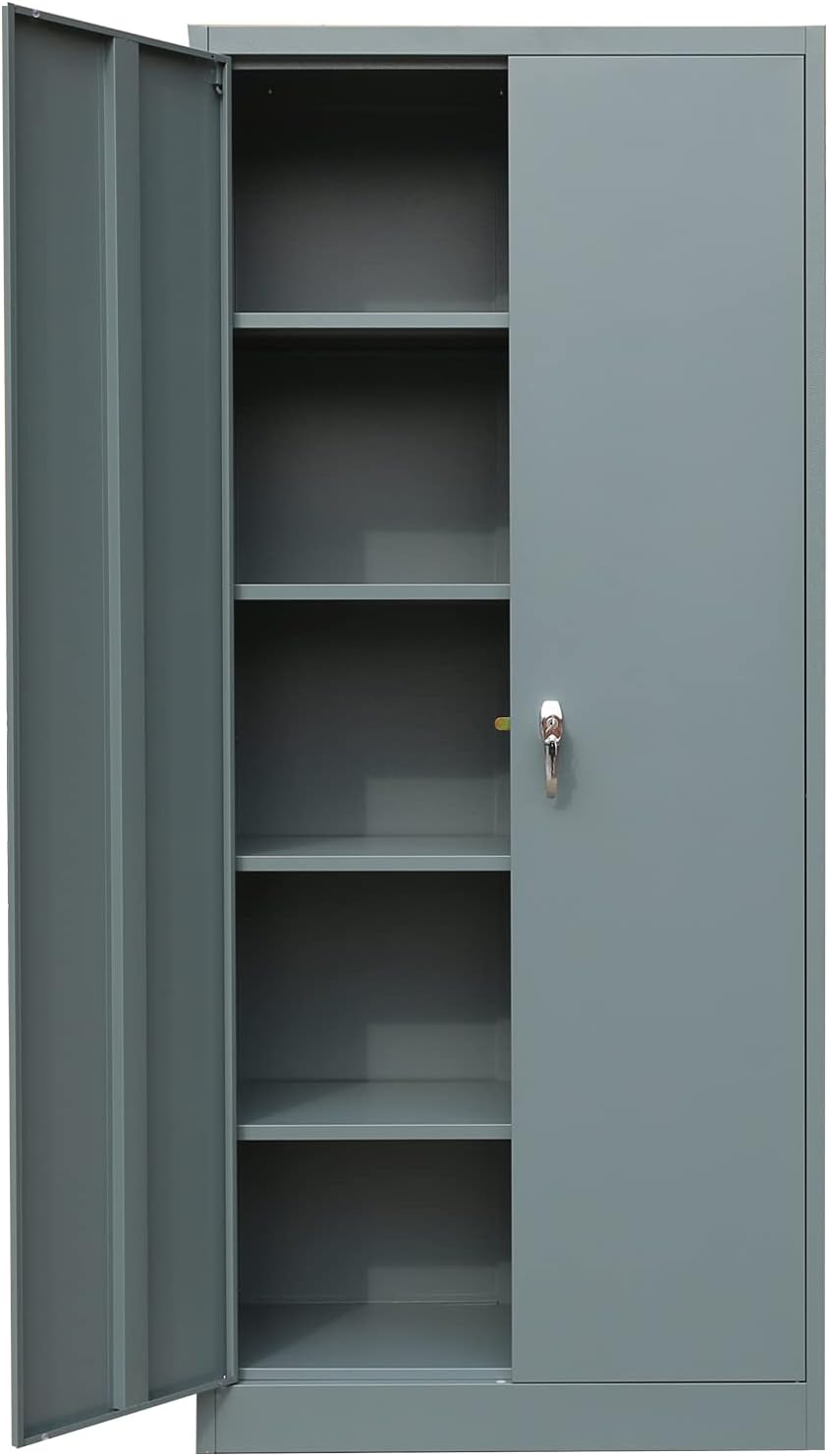 Lockable Steel Storage Cabinet with 2 Doors and 4 Shelves F857244