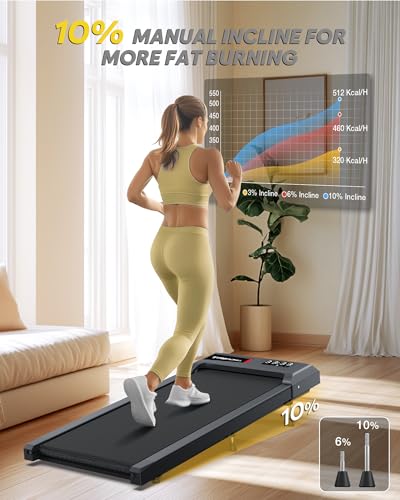 Under Desk Treadmill with Incline 300lb Capacity V1216