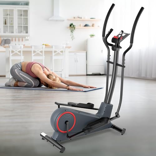Elliptical Machine with 8 Levels Adjustable Resistance LCD Monitor 13IN Stride 300 LBS Weight Capacity J97813
