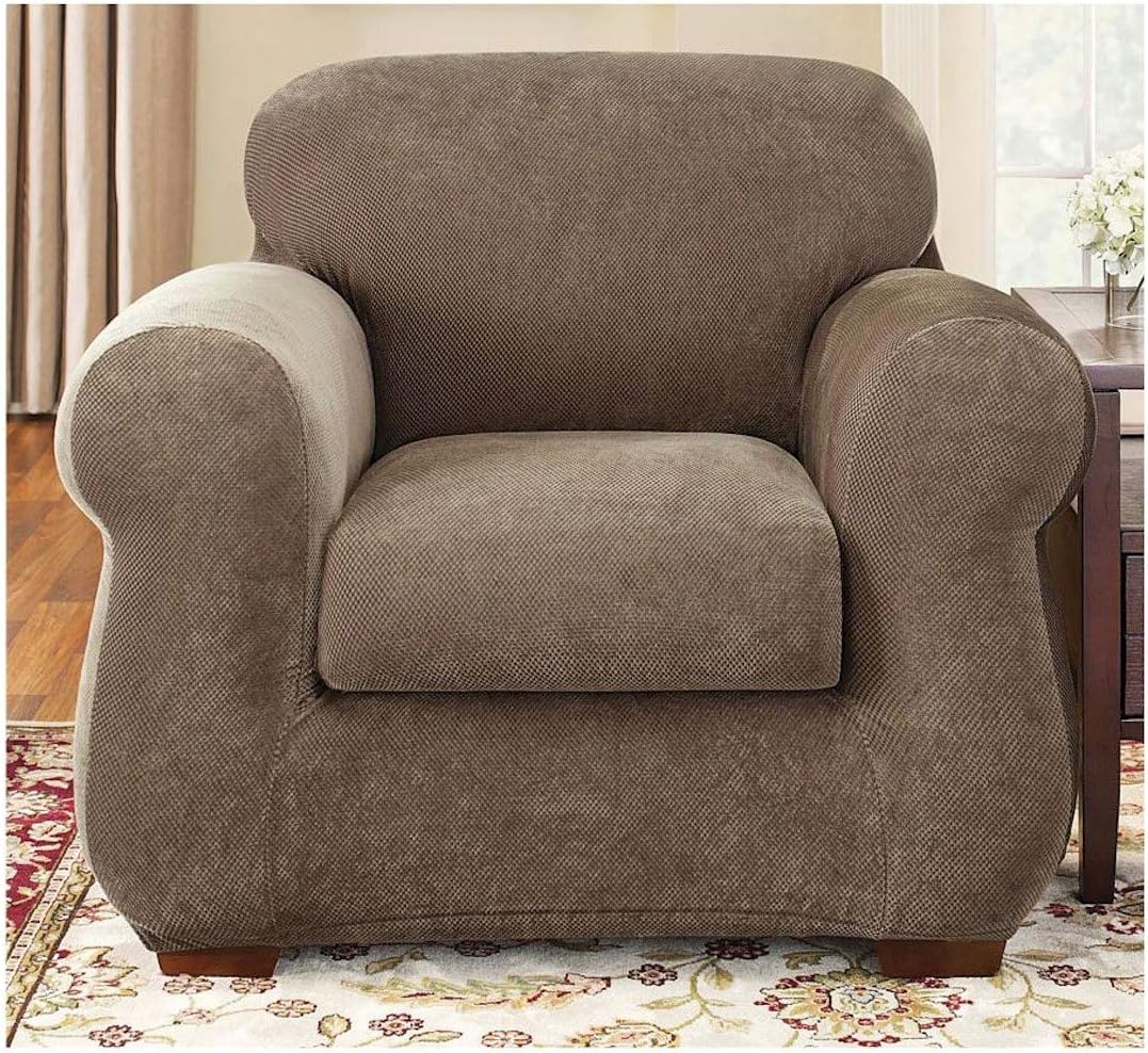 Stretch Pique Two Piece Chair Slipcover T488156