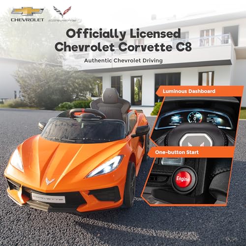 Chevrolet Corvette C8 12V Kids Electric Car Ride on Car with Remote Control P220
