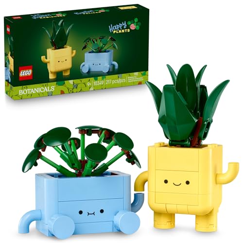 LEGO Botanicals Happy Plants Building Toys - Bedroom or Dorm Room Decor for Girls, Boys, & Adults, Desk or Shelf Display - Birthday Gift Ideas for Kids, Ages 9+ - 10349 V6748
