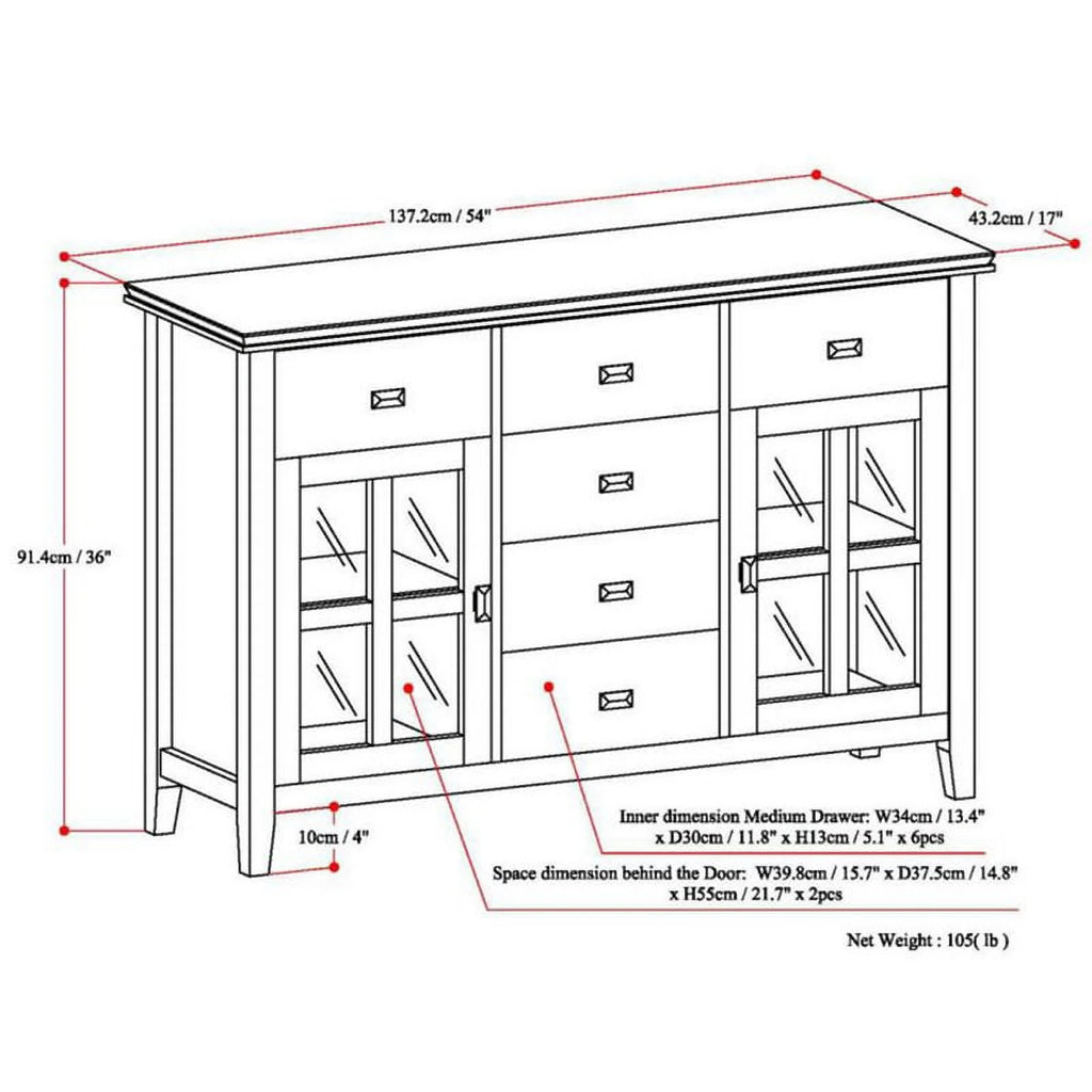 Russet Brown Sideboard Buffet F290860