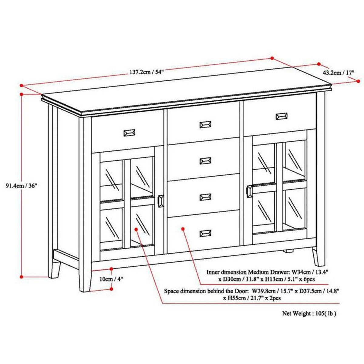 Russet Brown Sideboard Buffet F290860