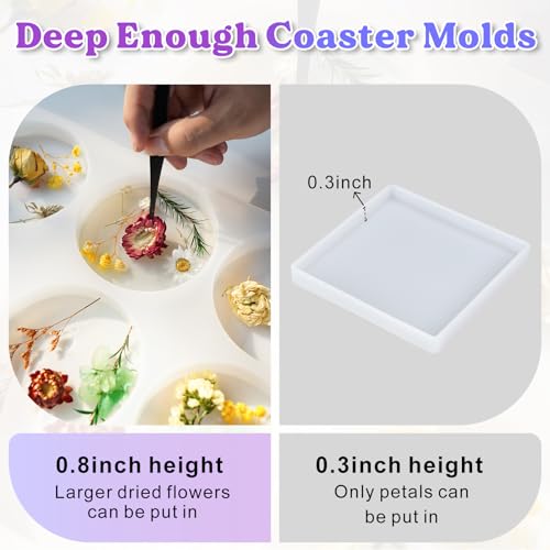 Large 6 Cavity Round Silicone Coaster Molds L165