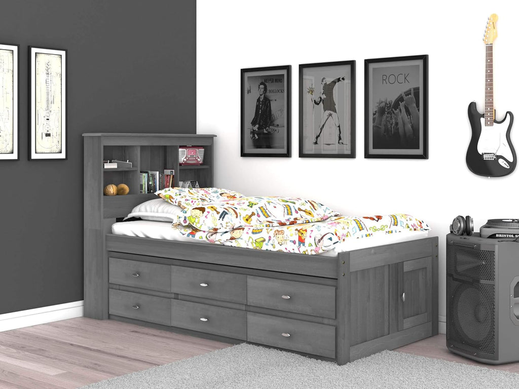 Twin Bookcase Bed with 6 Drawers K549145