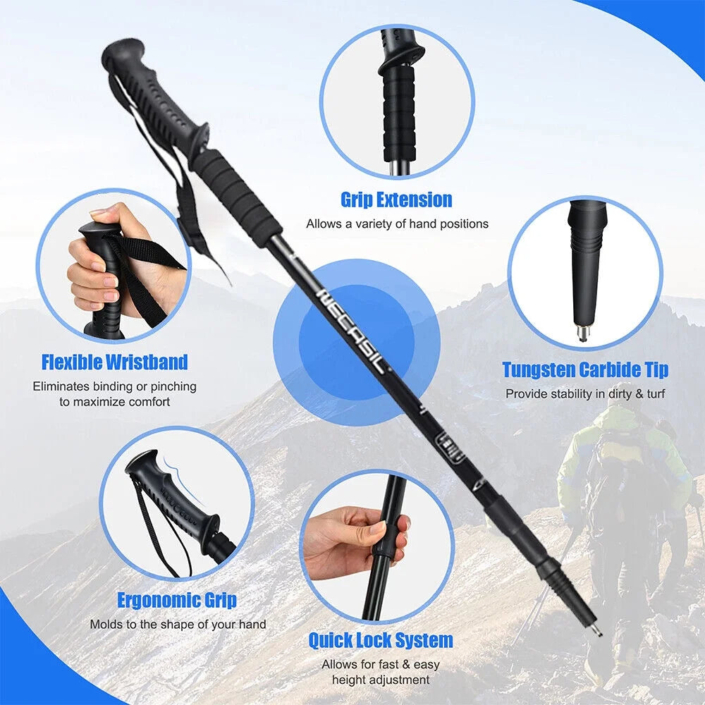 Blue Aluminum Quick Lock Trekking Poles G463