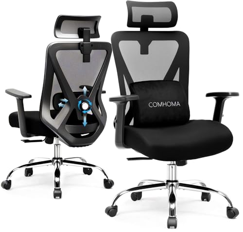 Black Ergonomic Mesh Gaming Chair with Headrest D701