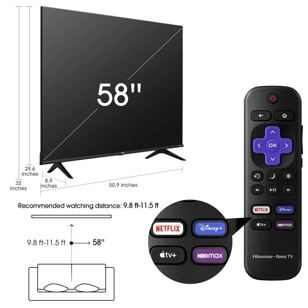 58 Class 4K UHD LED LCD Smart TV M722575