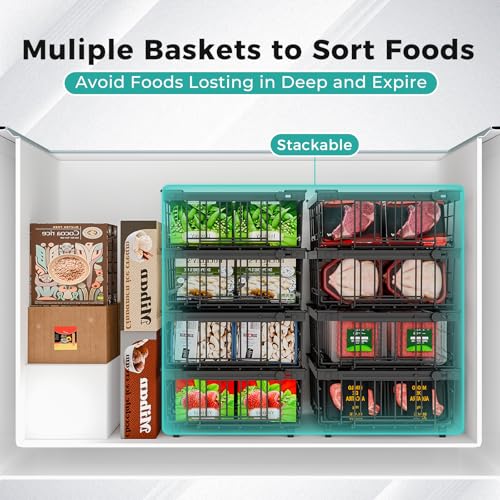 Expandable Stackable Freezer Baskets, 4 PCS, White Q2171