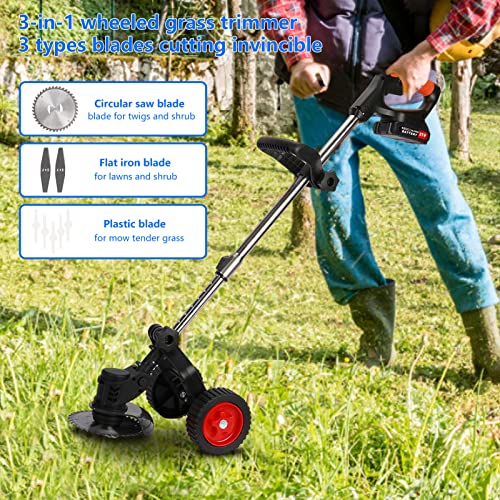 24V Cordless 3 in 1 Electric String Trimmer with 2 x 2000mAh Batteries R3659