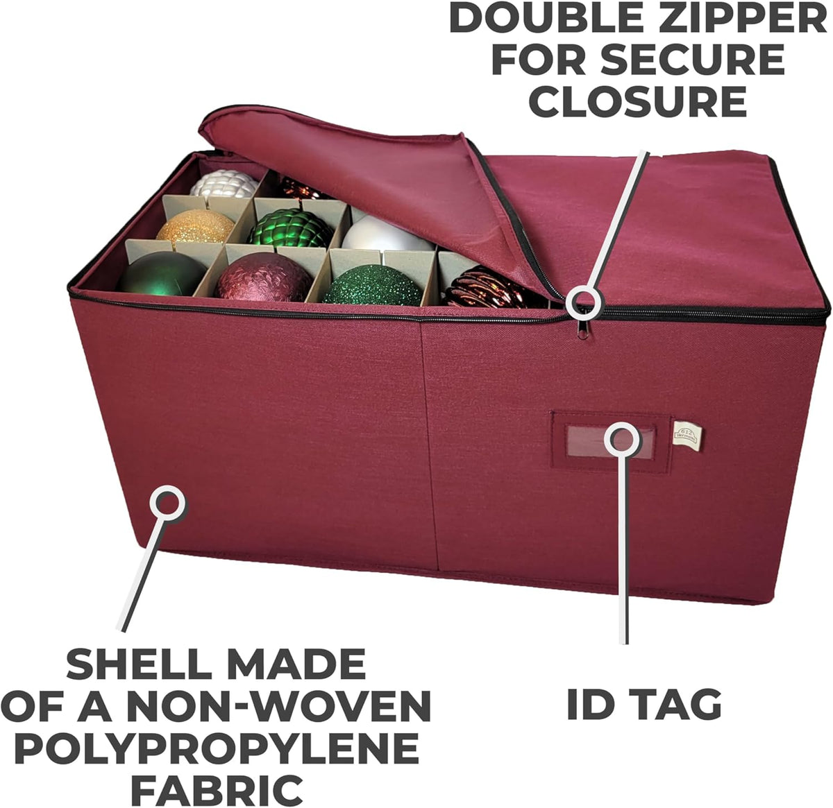 Christmas Ornament Storage Box with Adjustable Dividers H54230