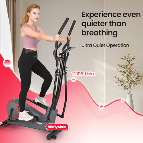 Elliptical Machine with 8 Levels Adjustable Resistance LCD Monitor 13IN Stride 300 LBS Weight Capacity J97813