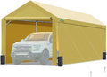12x20 ft Heavy Duty Carport with Sidewalls and Doors T656932