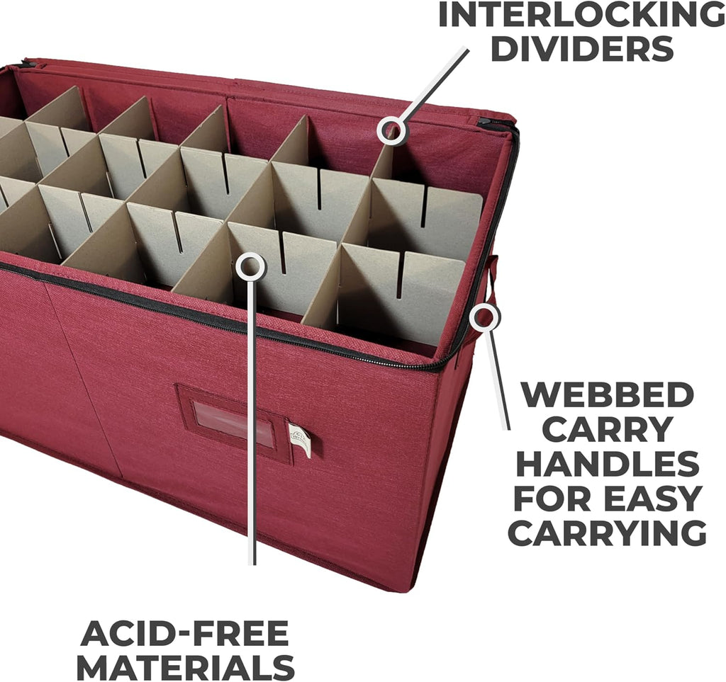 Christmas Ornament Storage Box with Adjustable Dividers H54230
