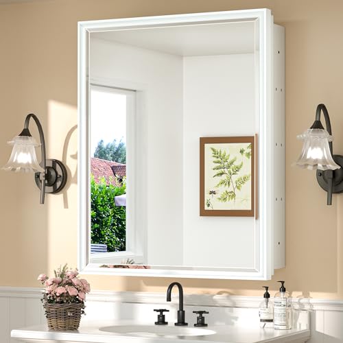 Silver 16x24 1 Door Recessed Medicine Cabinet with Mirror G684945