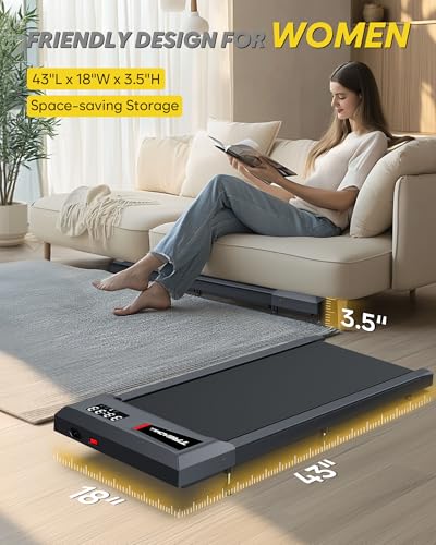 Under Desk Treadmill with Incline 300lb Capacity V1216