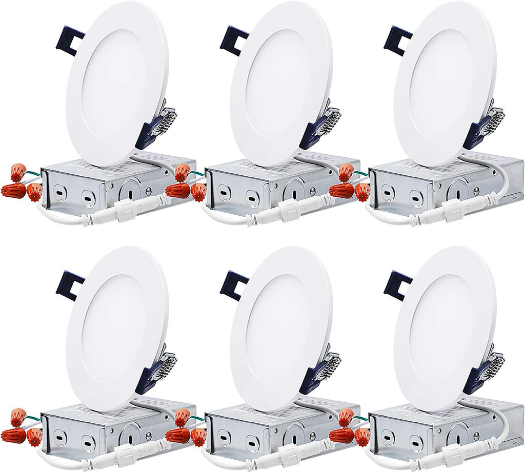 4 Inch Selectable Dimmable Ultra-Thin LED Recessed Light, Pack of 6 R651120
