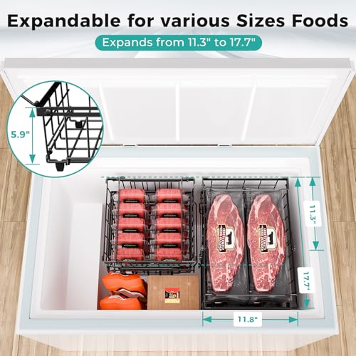 Expandable Stackable Freezer Baskets, 4 PCS, White Q2171