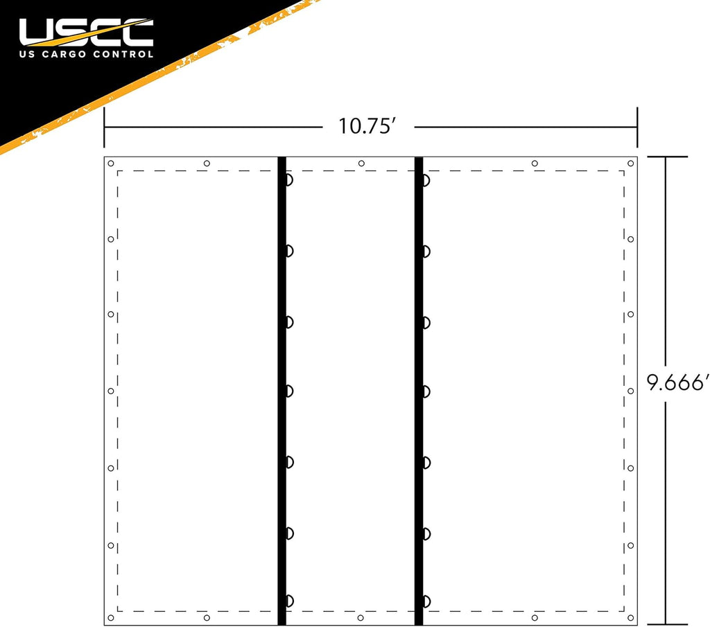 Heavy-Duty Smoke Tarp - 9.666 Feet Long x 10.75 Feet Wide - 18 Ounce PVC-Coated Polyester B542