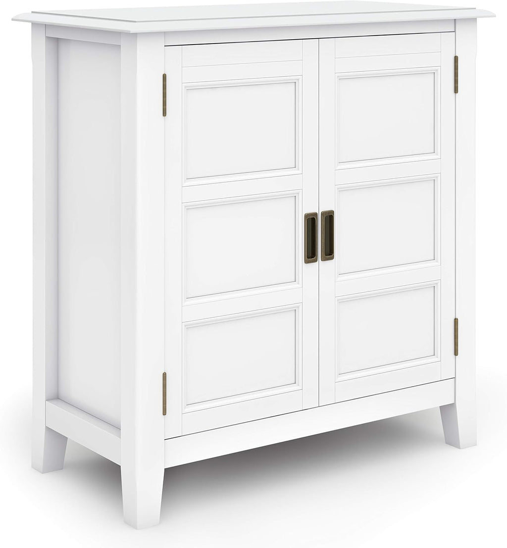 Solid Wood Low Storage Cabinet in Mahogany Brown, 2 Doors, 2 Adjustable Shelves W87617