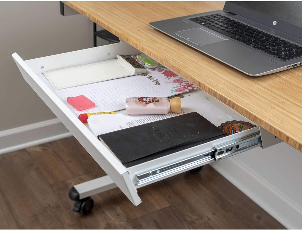 White Sliding Under-Desk Drawer Storage Organizer Z44686